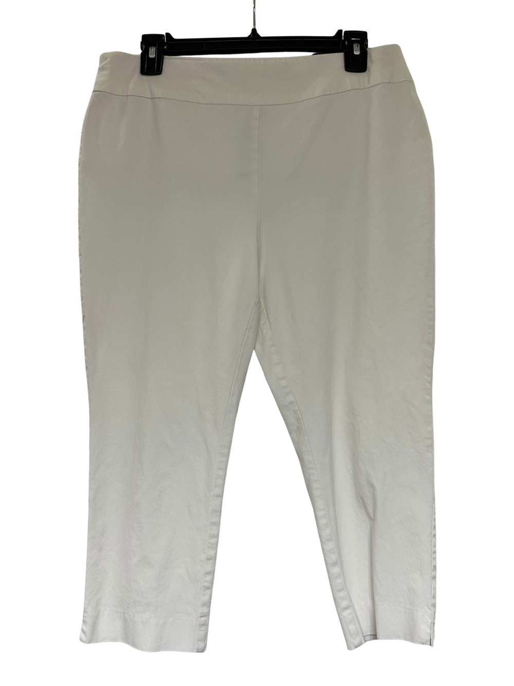 Chico’s Women's White Pull-On Stretch Crop Pants 1.5P 10-12